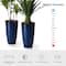 Glitzhome® 23.75" Eco-Friendly Honeycomb Textured Cobalt Blue Tall Plastic Planters, 2ct.